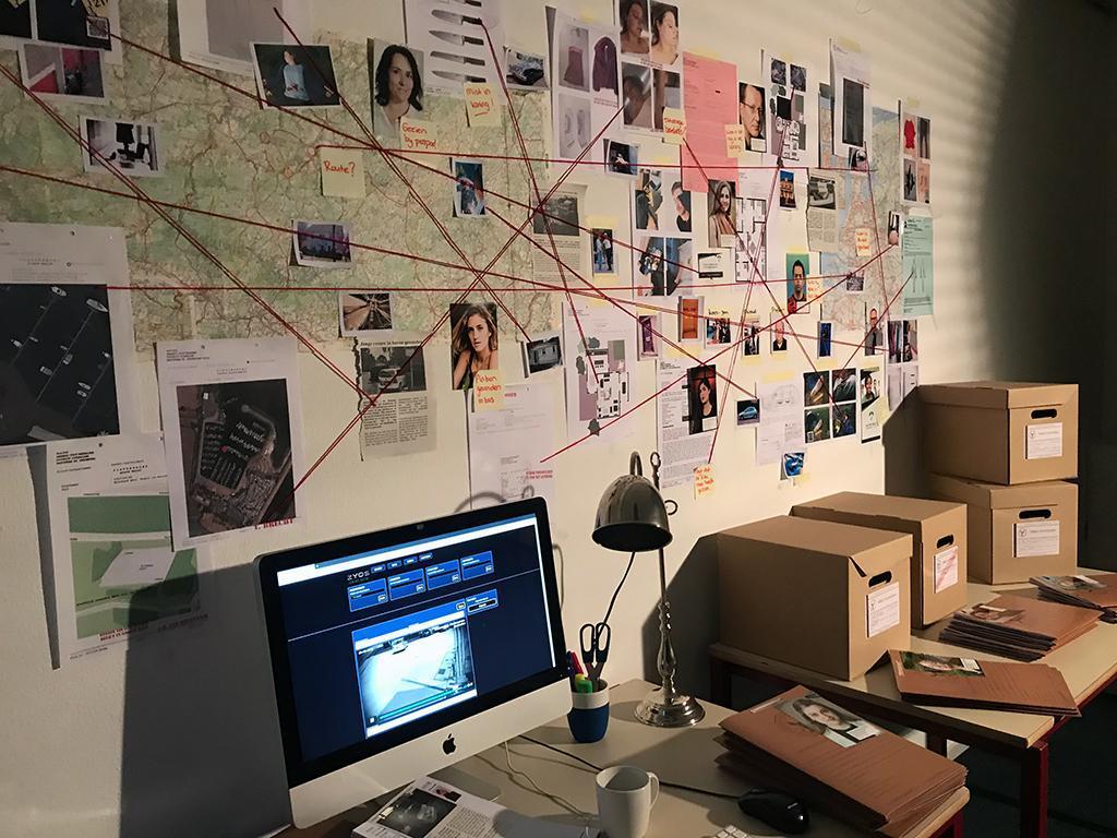Teamuitje bureau van rechercheur
