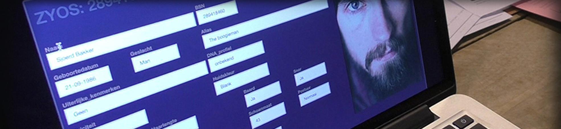 Een verdachte in de crime database